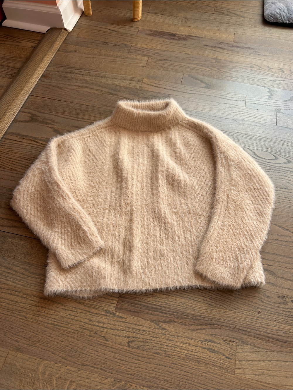 Lou & Grey Soft Cream Fuzzy Turtleneck Sweater